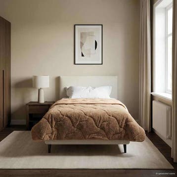 vidaXL Winter Dekbed Taupe 135 x 200 cm Microfiber en Teddy, Verzenden, Nieuw