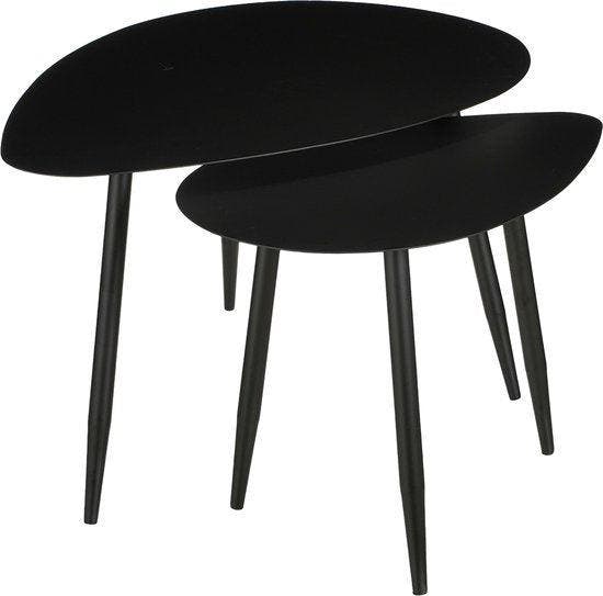 2dekans | Mica Decorations Bijzettafel - Set van 2 - L80 x, Huis en Inrichting, Tafels | Eettafels, Gebruikt, Ophalen of Verzenden