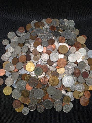 Wereld – Grote 3,1 kg muntenverzameling – Europa, VS &