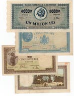 Roemenië. - 4 Banknotes - Various Dates (Zonder, Postzegels en Munten, Bankbiljetten | Europa | Niet-Eurobiljetten