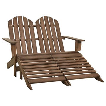 vidaXL Tuinstoel 2-zits Adirondack met voetenbank vurenhout, Verzenden, Nieuw, Hout