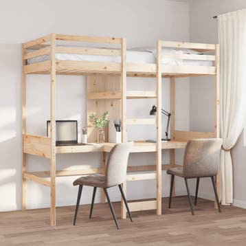 vidaXL Hoogslaper zonder matras massief grenenhout 75x190 cm, Verzenden, Nieuw, Bruin, Hout