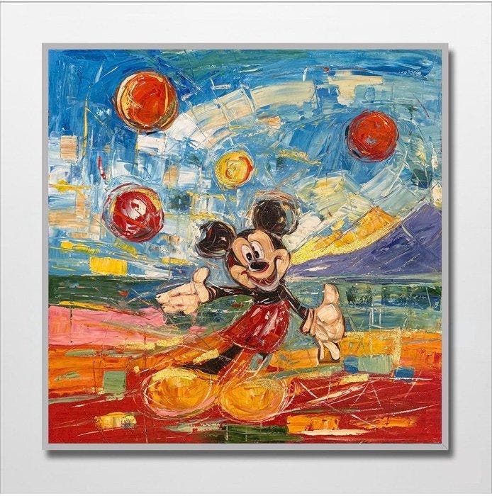 Nguyn V.L (1993) - Mickey 17 Vintage 80 80 cm., Antiek en Kunst, Kunst | Schilderijen | Modern