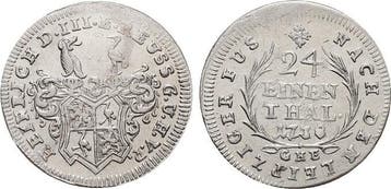1/24 taler, daalder 1738 Reuss-aelterer Linie zu Untergre..., Verzenden
