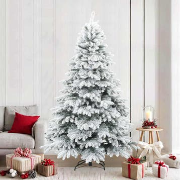 vidaXL Kunst Kerstboom met Geveerde Takken, Sneeuw Bedekt, Verzenden, Nieuw