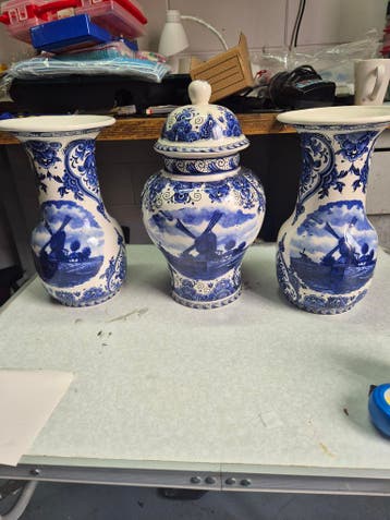 3 prachtige vaarzen delfts blauw, Verzenden