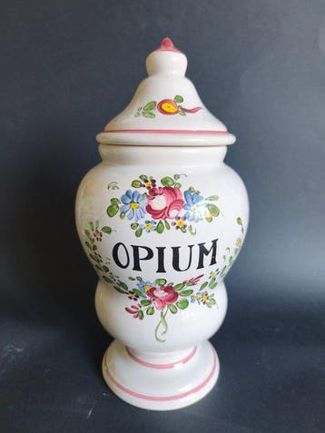 Apothekerspot - Creamware - opium, Antiek en Kunst