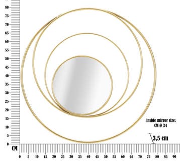 WANDSPIEGEL ARC GLAM CM Ø 80X3,5 - 660700000, Huis en Inrichting, Ophalen of Verzenden, Nieuw