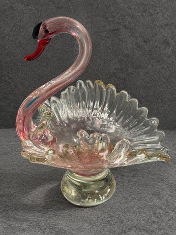 Fruitschaal - Muranoglas - zwaanvormig