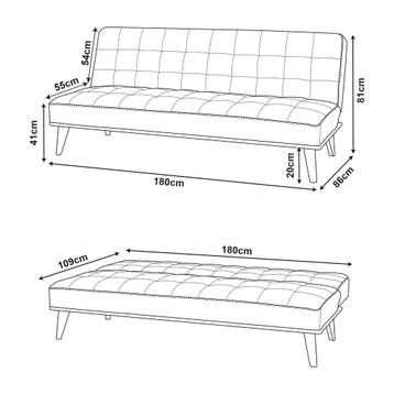 Slaapbank Pukkila 180x86x81 cm Textiel [en.casa], Verzenden, Nieuw
