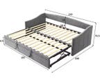2-in-1 Sofa Bed met Uittrekbaar Bed en Velvet Stoffering 90x, Verzenden, Nieuw