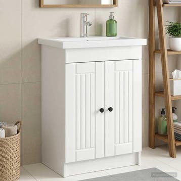vidaXL Badkamer onder wastafel kast Hoogglans Wit 78,5 x, Verzenden, Nieuw