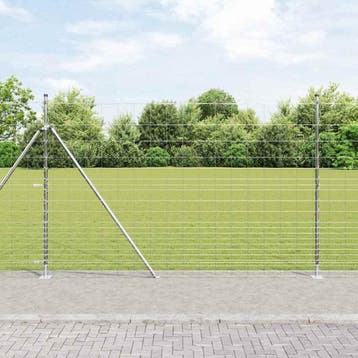 vidaXL Gelast Draadafsluiting met Betonnen Basis 25 x 1,6 m, Verzenden, Nieuw, IJzer