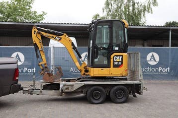Veiling: Minigraver Caterpillar 301.8 Diesel 15.7kW Met Aanh, Zakelijke goederen, Ophalen, Graafmachine