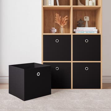 Opbergmanden 28x30x30 cm opvouwbaar set van 10 zwart, Verzenden, Nieuw in verpakking
