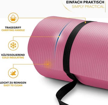 Yogamat - Fitness mat - Sportmat - Yoga mat extra dik - Roze, Verzenden, Zo goed als nieuw