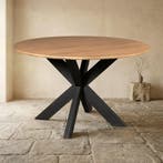 Ronde eettafel Madison Naturel Mangohout 130 cm, Ophalen of Verzenden, Nieuw