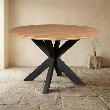 Ronde eettafel Madison Naturel Mangohout 130 cm, Ophalen of Verzenden, Nieuw