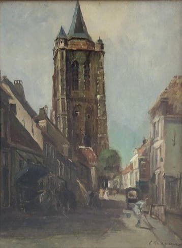 Cornelis de Zeeuw (1863 -1949) - Stadsgezicht van Gorinchem