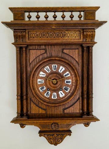 Wandklok - Antiek Hout, Emaille, Koper - 1850-1900 -