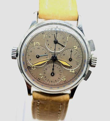 Universal Geneve - Stahl Chronograph - AERO-COMPAX - Kaliber, Nieuw