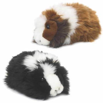 Set van 2 cavias knuffels - pluche - 19 cm - zwart en bruin, Verzenden, Nieuw