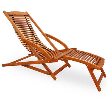 Ligbed Acaciahout 166x70x70cm incl Kussen (Stoelen), Tuin en Terras, Tuinstoelen, Verzenden, Nieuw