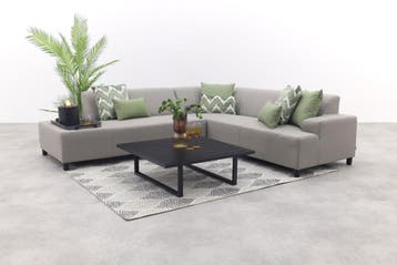 Malaga/Cuba - hoekbank loungeset chaise longue - taupe, Verzenden, Nieuw, Overige materialen, Loungeset