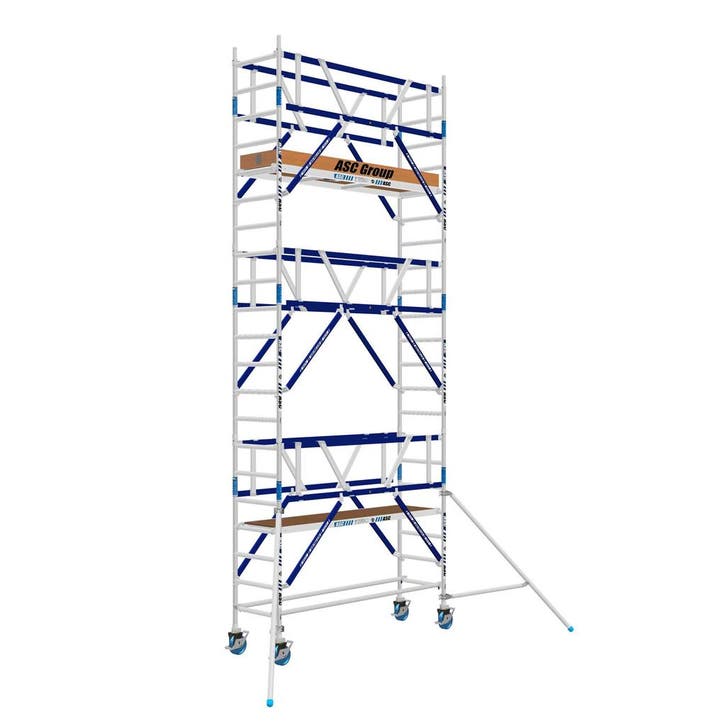 AGS Pro rolsteiger ASC 75 x 250 x 7,2wh tweezijdig, Doe-het-zelf en Verbouw, Steigers, Rolsteiger of Kamersteiger, Nieuw, 5 meter of hoger