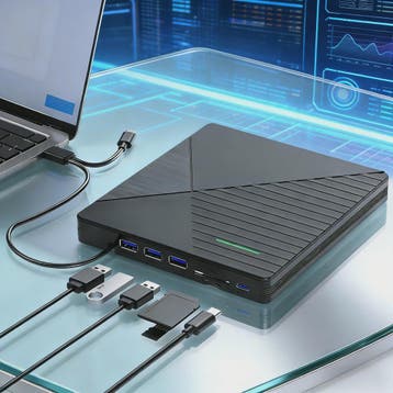 Externe CD/DVD RW Brander & Lezer - 7-in-1 USB-C & USB 3.0 D, Verzenden, Nieuw