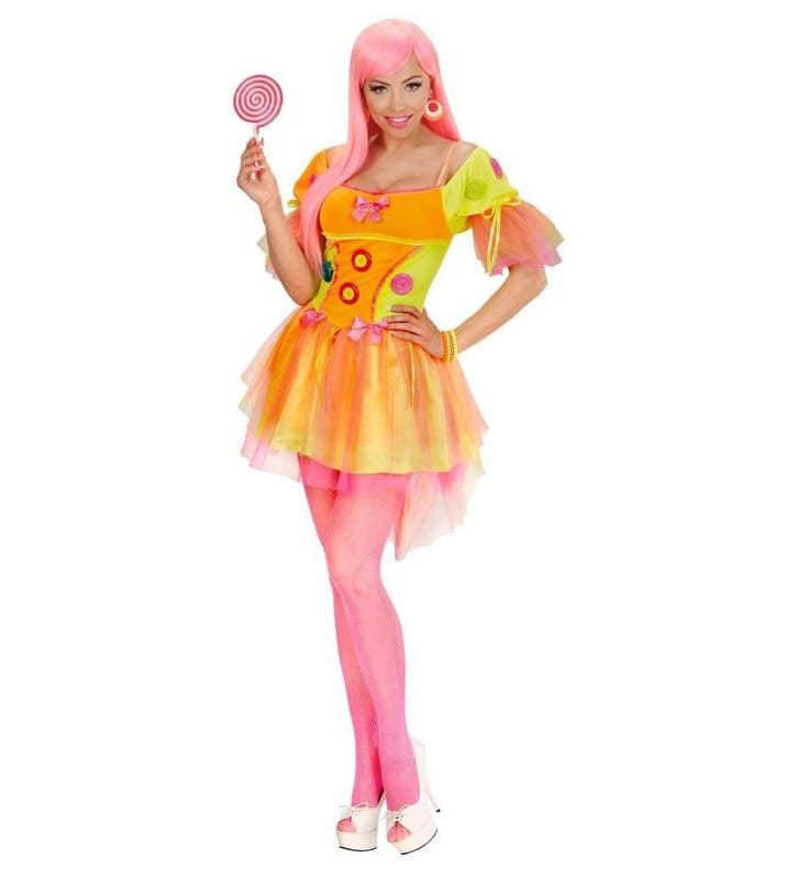 Neon Fantasy dame jurk, Kleding | Dames, Carnavalskleding en Feestkleding, Nieuw, Ophalen of Verzenden
