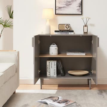 Commode Starvili dressoir 75x76x38 cm grijs [en.casa], Verzenden, Nieuw