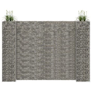 vidaXL Gabion plantenbak H-vormig 260x40x200 cm staaldraad, 100 cm of meer, Verzenden, Nieuw, Metaal