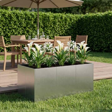 vidaXL Plantenbak zilver 120 x 80 x 60 cm Roestvrij staal, Verzenden, Nieuw, Metaal, 60 tot 100 cm