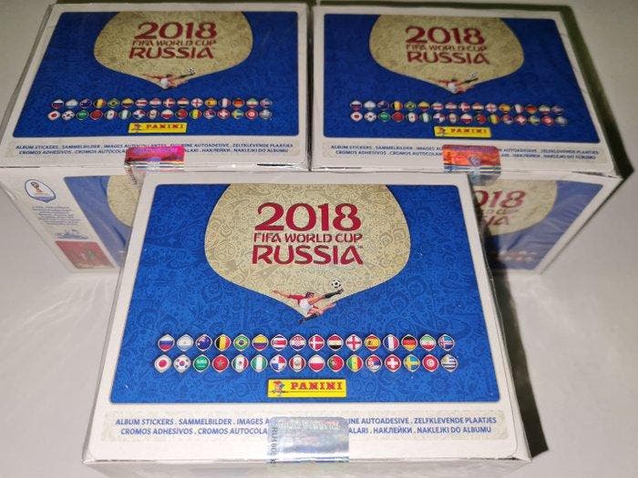 2018 Panini 3x Box sigillato stickers World Cup Russia 2018, Verzamelen, Stickers
