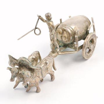 J. Weeda - Bierwagen - Miniatuur figuur - .835 zilver