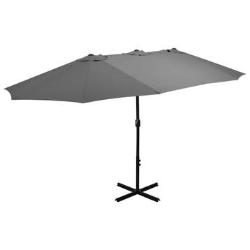 vidaXL Parasol met aluminium paal 460x270 cm antraciet, Tuin en Terras, Parasols, Verzenden, Nieuw, Meer dan 4 meter