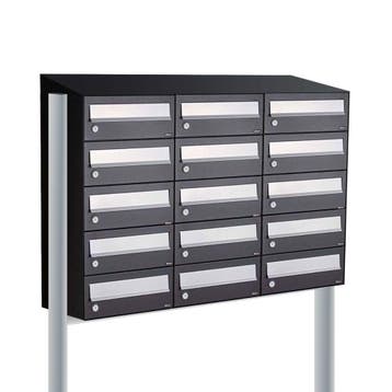 Brievenbusunit Hive set vrijstaand 3-breed, 5-hoog - zwart, Verzenden, Nieuw