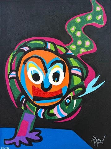 Karel Appel (1921-2006) - Clown au Serpent