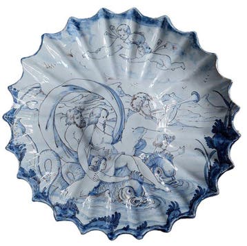 mythologische zeewezens - Schotel - Tazza - Aardewerk