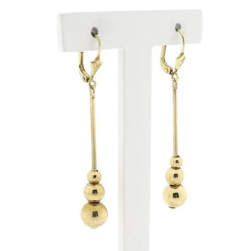 8 karaat oorbellen met bollen, Sieraden, Tassen en Uiterlijk, Oorbellen, Ophalen of Verzenden, Gebruikt, Geel, Goud