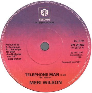 Single vinyl / 7 inch - Meri Wilson - Telephone Man, Verzenden, Zo goed als nieuw, 7 inch, Pop