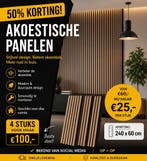 50% KORTING – Akoestische Wandpanelen 240x60 cm, Nieuw
