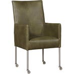 Leren eetkamerstoel Spark - Granada Moss (olijf/groen) -, Huis en Inrichting, Stoelen, Overige kleuren, Nieuw, Ophalen of Verzenden