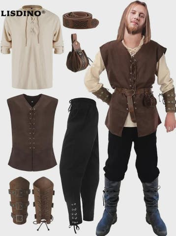 Herfst/Winter Herenkostuum: Middeleeuws Renaissance Viking S, Verzenden, Nieuw