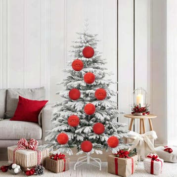 vidaXL Kerstbal Set XL 9 st Rood Ø 15 cm Kunststof, Diversen, Kerst, Verzenden, Nieuw