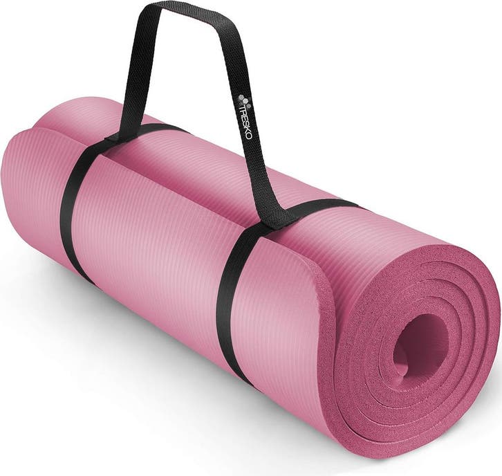 Yogamat - Fitness mat - Sportmat - Yoga mat extra dik - Roze, Sport en Fitness, Yoga en Pilates, Zo goed als nieuw, Verzenden