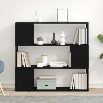 vidaXL Tv-meubelset 100 x 24 x 94 cm Zwart Eiken Bewerkt, Huis en Inrichting, Kasten | Televisiemeubels, Minder dan 50 cm, Verzenden