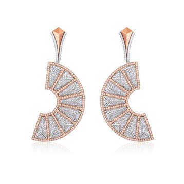 Oorbellen - 18 karaat Roségoud - 3.37ct. tw. Diamant, Nieuw
