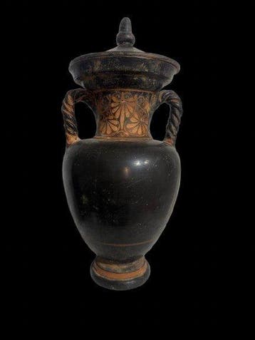 Replica van een oude Griek Keramiek Amfora met een deksel en, Antiek en Kunst